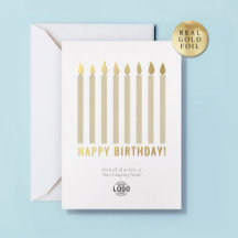 Votre carte d'anniversaire d'affaires Bougies en f