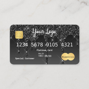 Votre carte de crédit en forme de Parties scintill