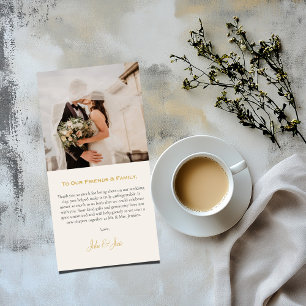 Votre carte de remerciements photo mariage romanti