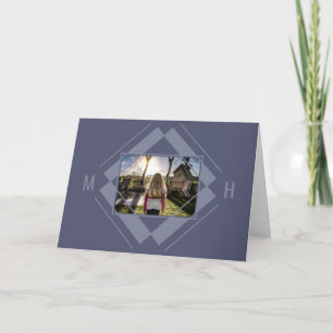 Votre carte de voeux géométrique photo et monogram