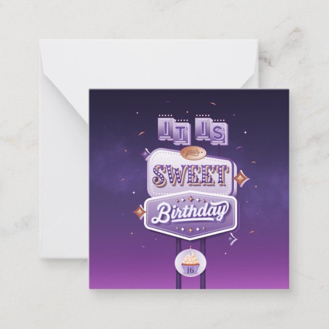 Votre carte papier à lettres Sweet sixteen (Devant)