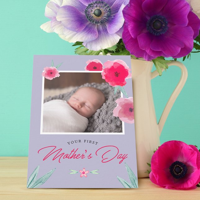 Votre Carte Plat Photo Fête des Mères (Your First Mother's Day Photo Flat Card)