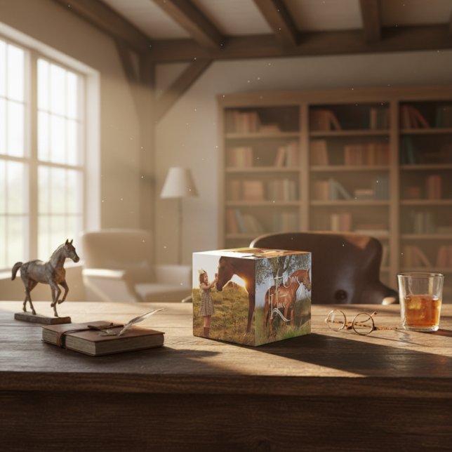 Votre Cheval Portrait Memorial Photo Cube (Your Horse Portrait Memorial Photo Cube)