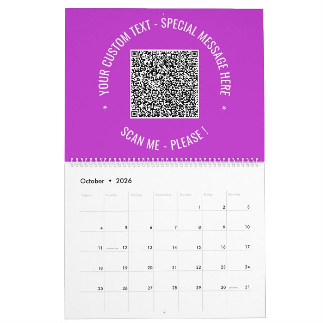 Votre code QR Calendrier de texte personnalisé Cho (Oct 2026)