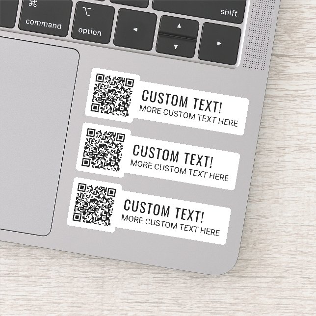 Votre code QR et deux lignes de texte Sticker (Détail)