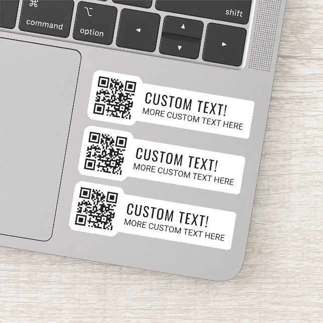Votre code QR et deux lignes de texte Sticker (Détail)