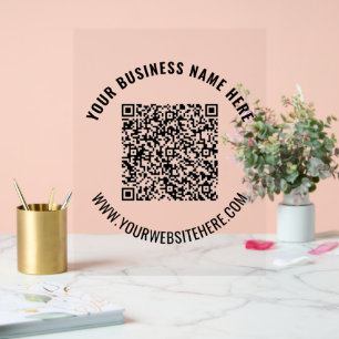 Votre code QR et votre signature acrylique de text