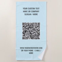 Votre code QR et votre texte serviette de plage Co