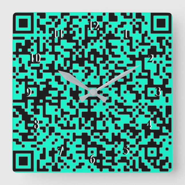 Votre code QR Info Scan Horloge Turquoise - Couleu (Recto)