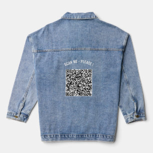 Votre code QR Scan Info Text Drôle Denim Jacket