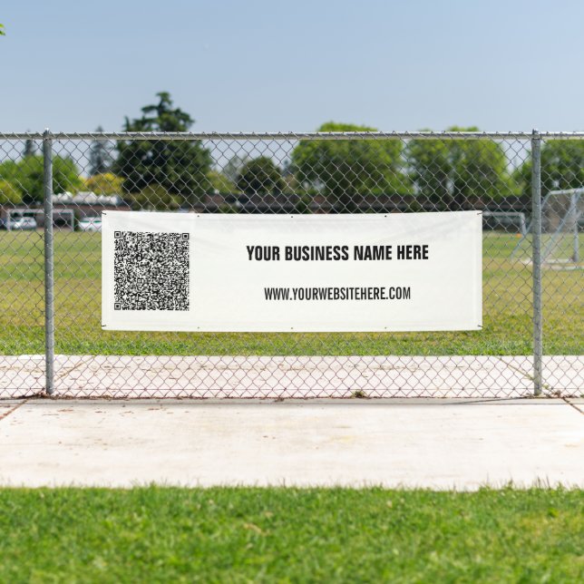 Votre code QR Texte personnalisé Bannière de promo (En situation)
