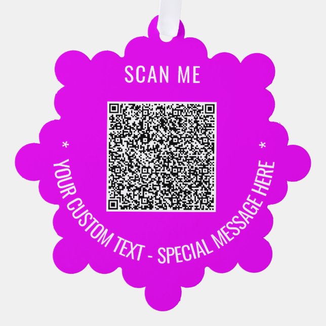 Votre code QR Texte personnalisé Carte d'ornement  (Recto)