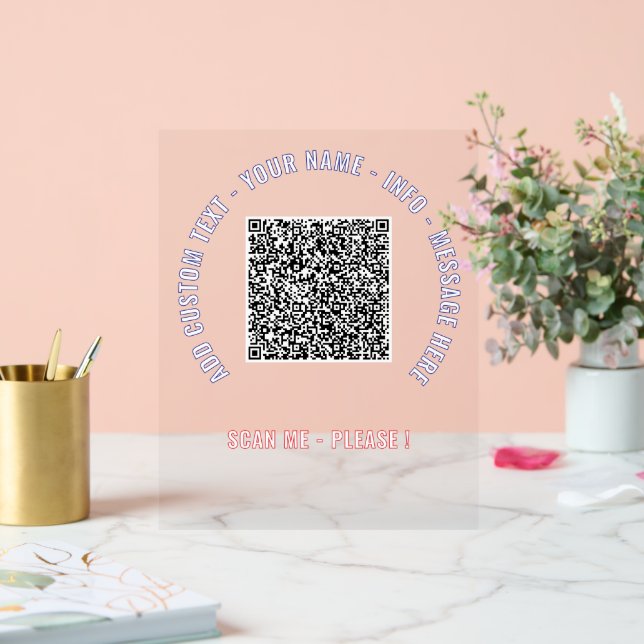 Votre code QR - Texte personnalisé et signature ac (Mariage)