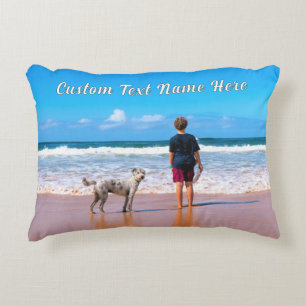 Votre Coussin photo avec nom de texte personnalisé