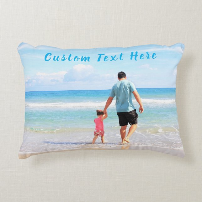 Votre Coussin photo favori avec texte personnalisé (Devant)