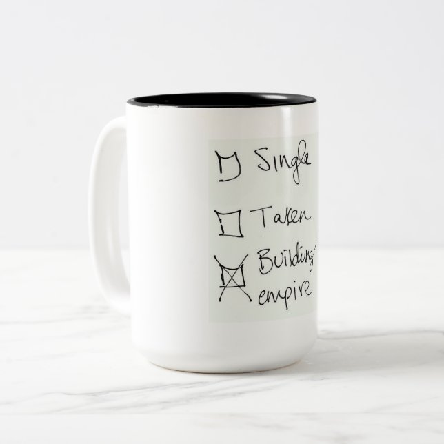 Votre coutume tasse à deux tons de 15 onces (Devant gauche)