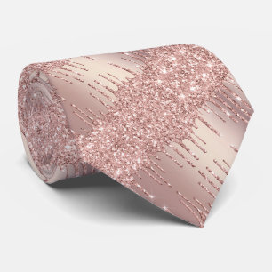 Votre Cravate avec Rose Gold Blush Parties scintil