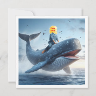 Votre enfant chevauchant une baleine, carte de vœu