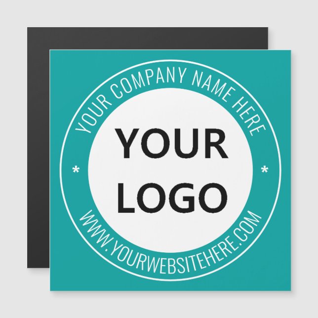 Votre entreprise Logo Texte Carte de visite magnét (Devant / Derrière)