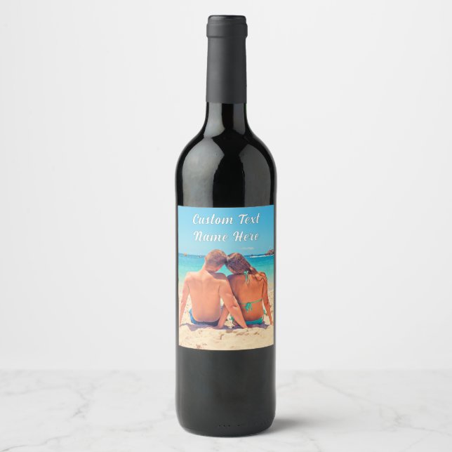 Votre Étiquette de bouteilles de vin photo avec te (Devant)