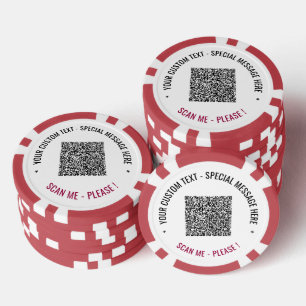 Votre exemple de jetons de poker avec code QR et t