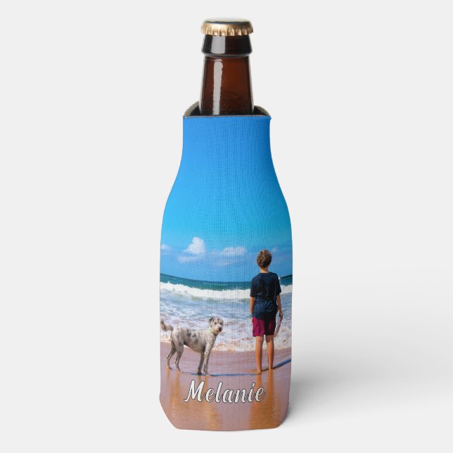 Votre Glacière de bouteille photo avec le texte de (Bottle Devant)