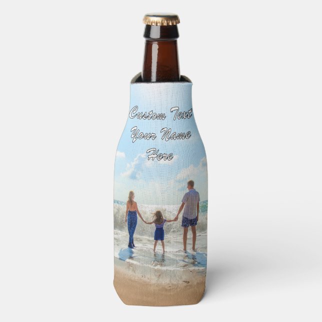Votre Glacière de bouteille photo avec nom de text (Bottle Devant)