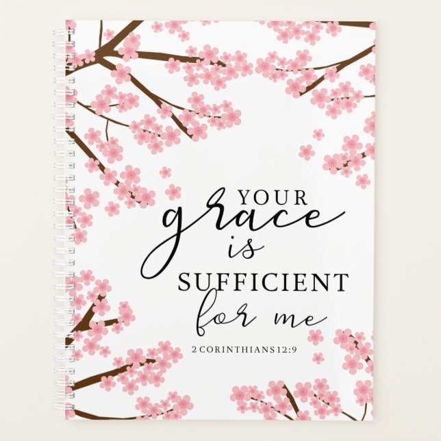 Votre grâce est Suffisante Bible Cherry Blossoms (Devant)