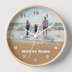 Votre horloge photo avec texte personnalisé