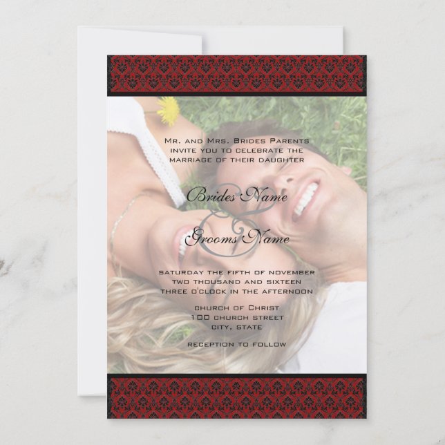 Votre invitation de mariage photo - J'épouse mon a (Dos)