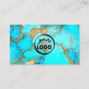 votre logo arrière - plan turquoise carte de visit
