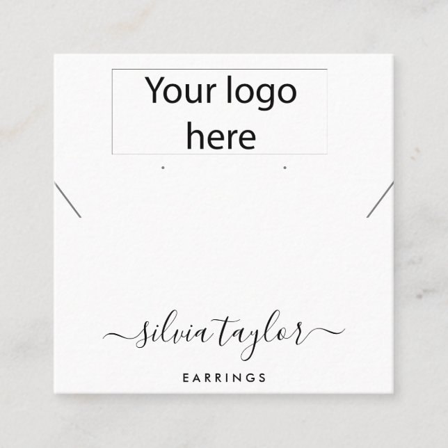 Votre logo bijoux collier d'oreille carte d'affich (Devant)