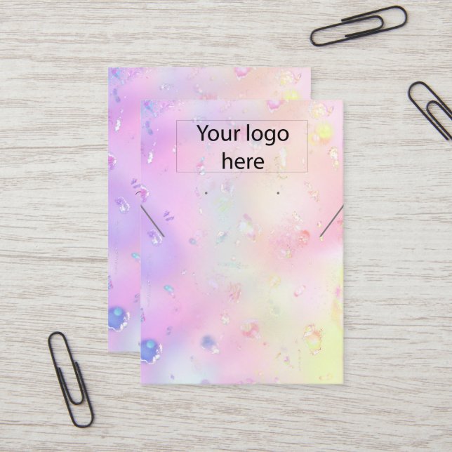 Votre logo bijoux collier d'oreille carte d'affich (Devant/Arrière en situation)