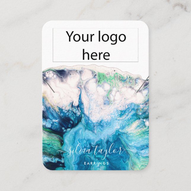 Votre logo bijoux collier d'oreille carte d'affich (Devant)