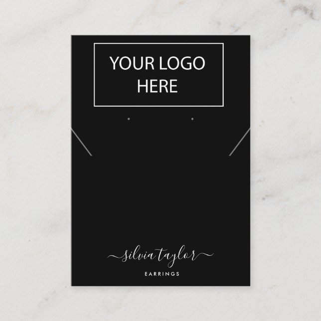 Votre logo bijoux collier d'oreille carte d'affich (Devant)