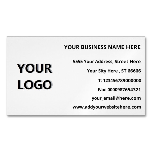 Votre logo Coordonnées Carte de visite Magnet (devant)