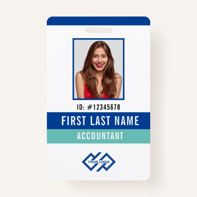 Votre logo de l'entreprise Nom de la photo Badge (Devant)