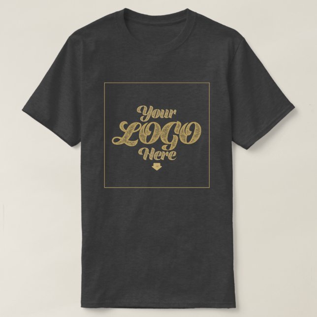 Votre logo ici - T-shirt Chirt en cuir de charbon (Design devant)