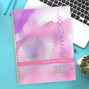 Votre logo/nom de société/année/couleur rose pourp