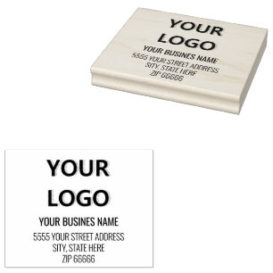 Votre logo ou photo et nom adresse tampon en caout