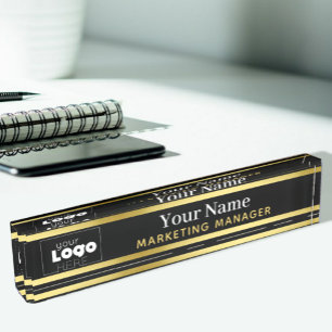 Votre logo personnalisé Plaque de nom de bureau no