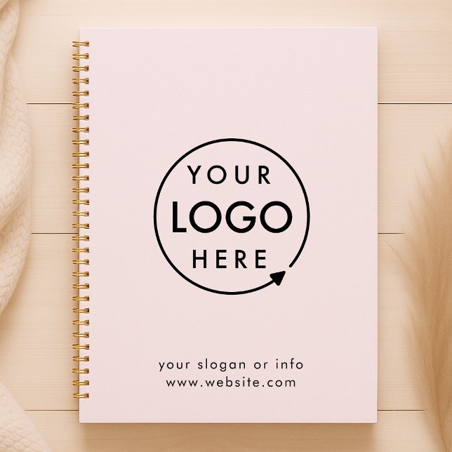 Votre logo | Pink Business Moderne Minimaliste (Feminine company branded spiral planners for small business planning & forecast.)