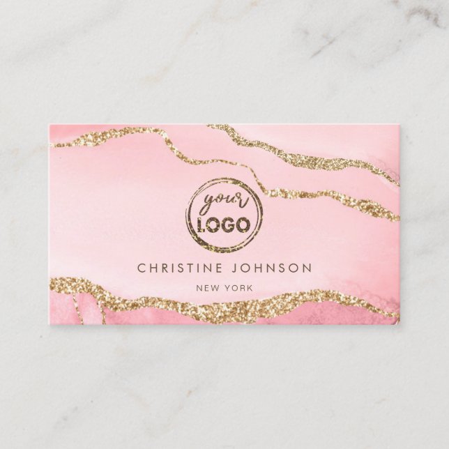 votre logo sur agate arrière - plan carte de visit (Devant)