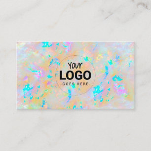 votre logo sur blanc opal texture carte de visite