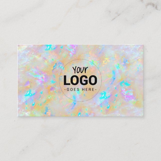 votre logo sur blanc opal texture carte de visite (Devant)