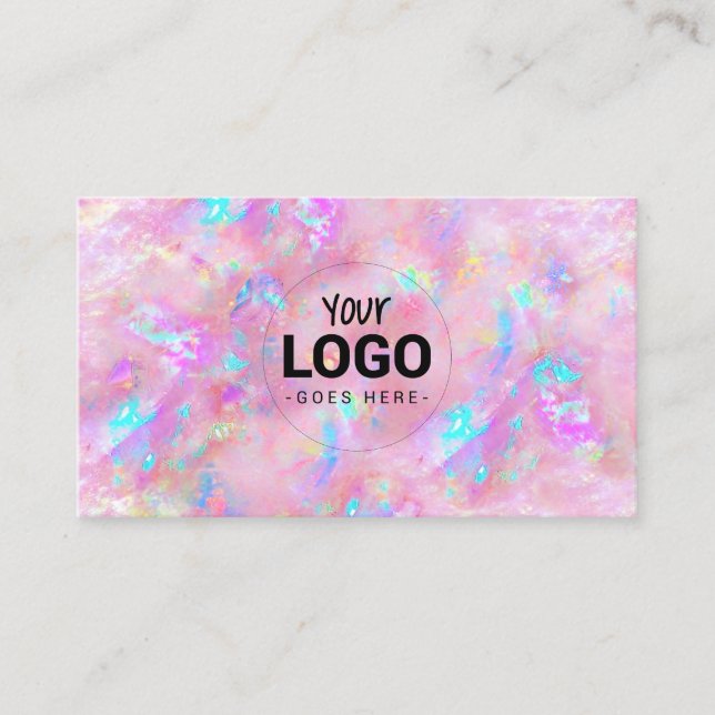 votre logo sur opal texture carte de visite (Devant)
