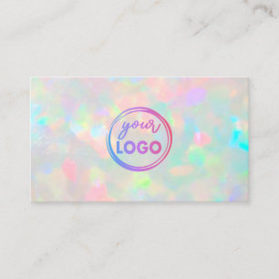 votre logo sur pastel gemstone carte de visite