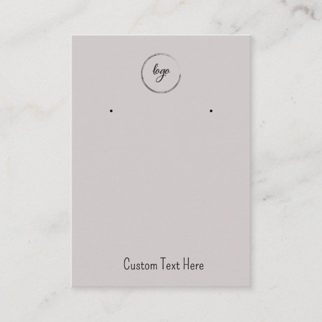 Votre logo Taupe Boucles d'oreilles simples Cartes (Devant)
