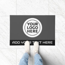 VOTRE LOGO & TEXTE Gris Tapis personnalisé mat