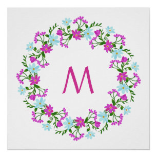 Votre monogramme dans une affiche de coutume de